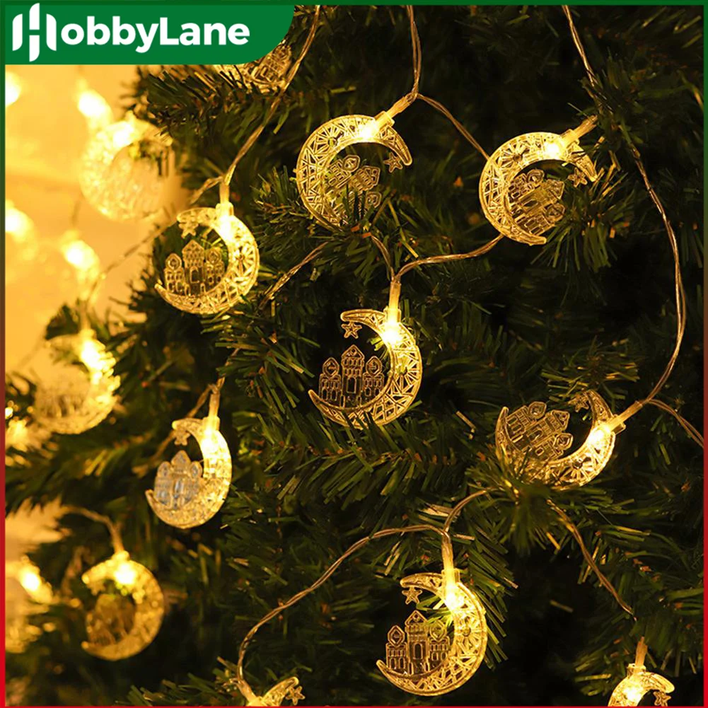 

LED String Lights Moon Star Castle Decorative Light For Eid Muslim Ramadan Decoration Fairy Lights Wedding Party Decoration