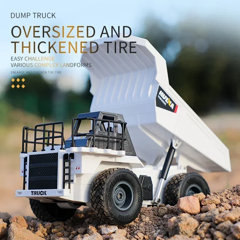 Huina Rc Dumper Excavator 1/24 Rc Truck 9Ch Remote Control Engineering Cars Trucks Crawler Truck Construction Toys for Boys Gift 3