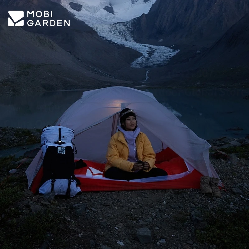MOBI GARDEN Ultralight Tent 1-3 Person Camping Hiking Travel 15D 20D 30D Nylon Waterproof Windproof Backpack Tent Double Layer