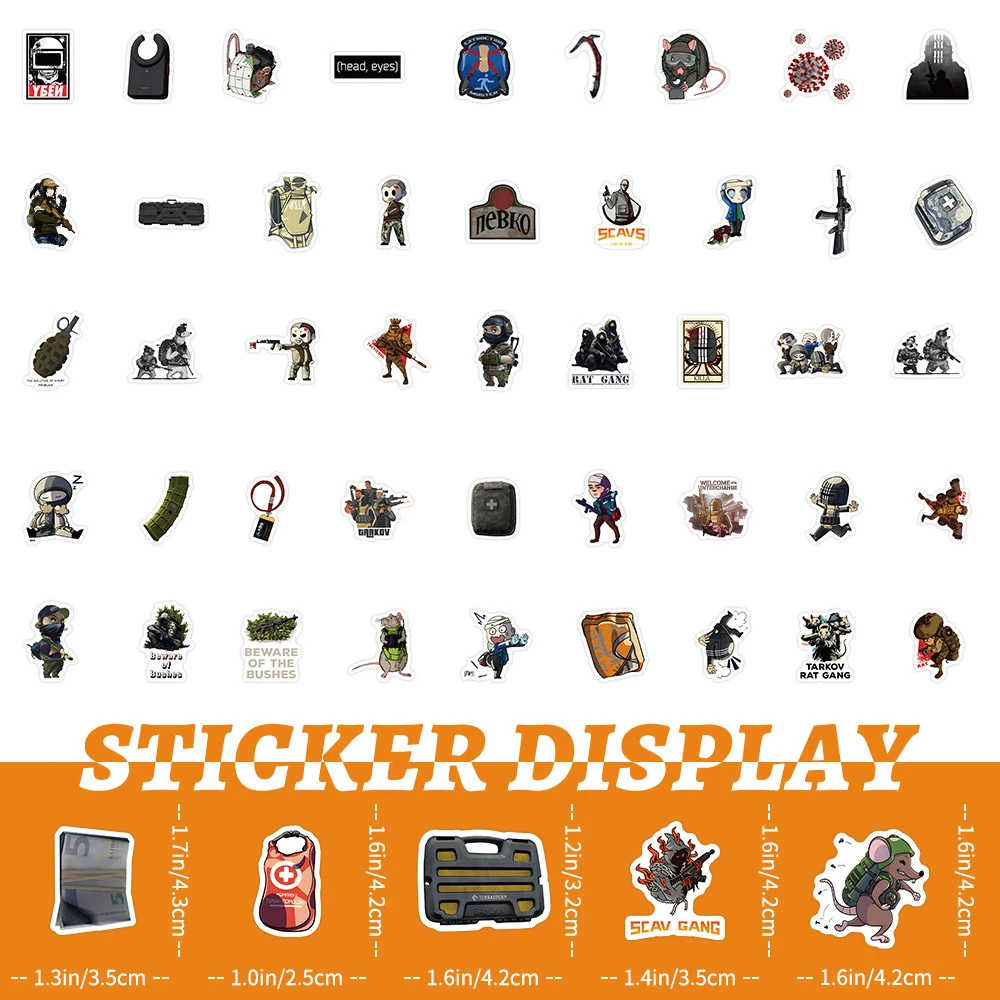 10/30/50/100PCS Game Escape From Tarkov Stickers Cartoon Decals Skateboard Laptop Motorcycle Phone Waterproof Sticker Kids Toys cartoon stickers stationery stickers