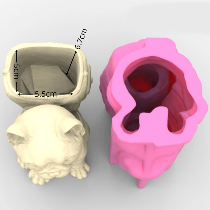 Unique Silicone Mould 3D Flower Pot Molds Dog Shaped Pen Holder Moulds for DIY Succulent Planters and Pen Holder