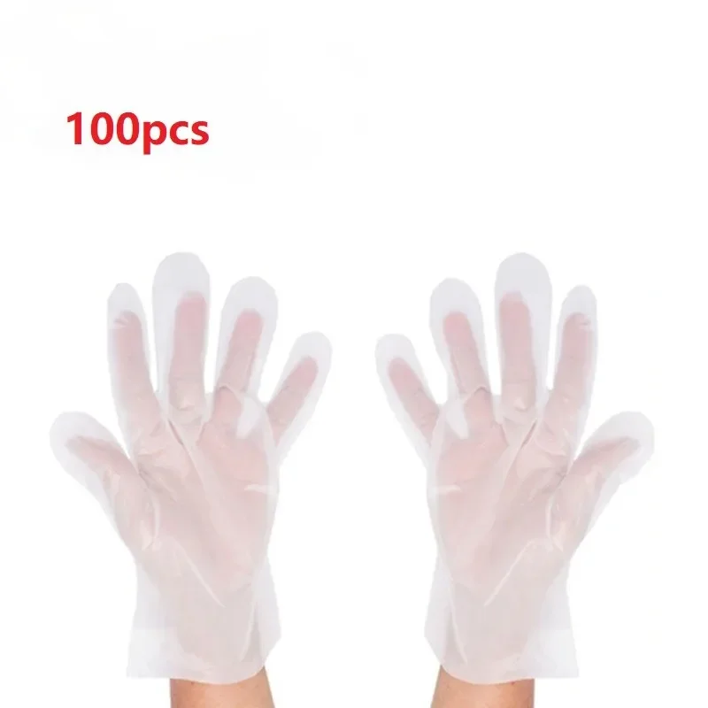 100 Pieces Of Transparent Vinyl TPE Gloves Latex-free Gloves For Laboratory Work TPE Gloves XL Suitable For Palm Width 100-115mm 5