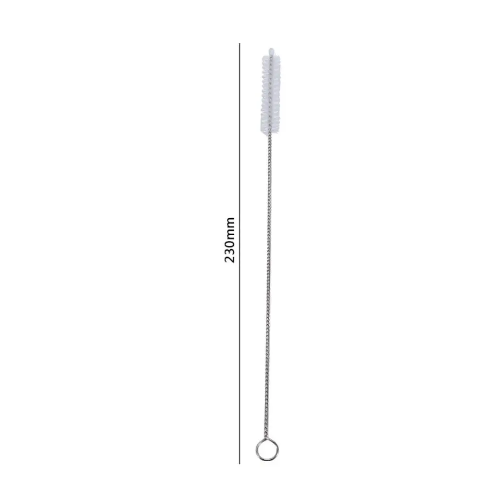 1Pcs Clean Stainless Extended Straw Cleaning Brush Silver Nylon Reusable Straw Soft Hair Bottle Clean Brush Tools