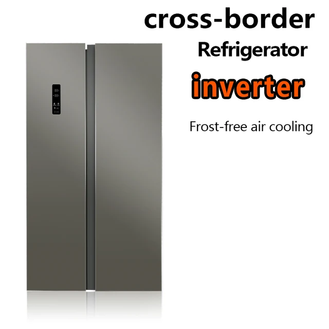 Réfrigérateur électrique en acier inoxydable de haute qualité pour usage domestique et hôtelier, 530L, double porte côte à côte, portable, sans givre, faible consommation 1