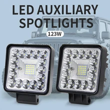 

4inch 123W LED Bar Offroad Spotlight Driving Fog Light Waterproof Work Light Bar Car LED Pod Light Off-road SUV ATV Lamp