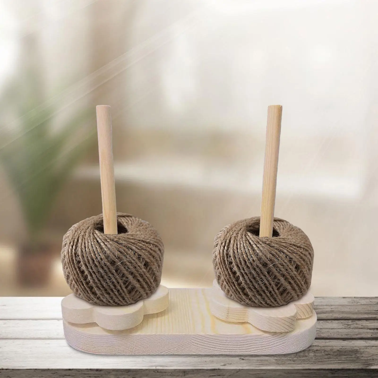 

Yarn Ball Holder Hold 2 yarns Wooden Portable Prevent Thread Tangling Accessory Crochet Supplies Craft Organizer Yarn Dispenser