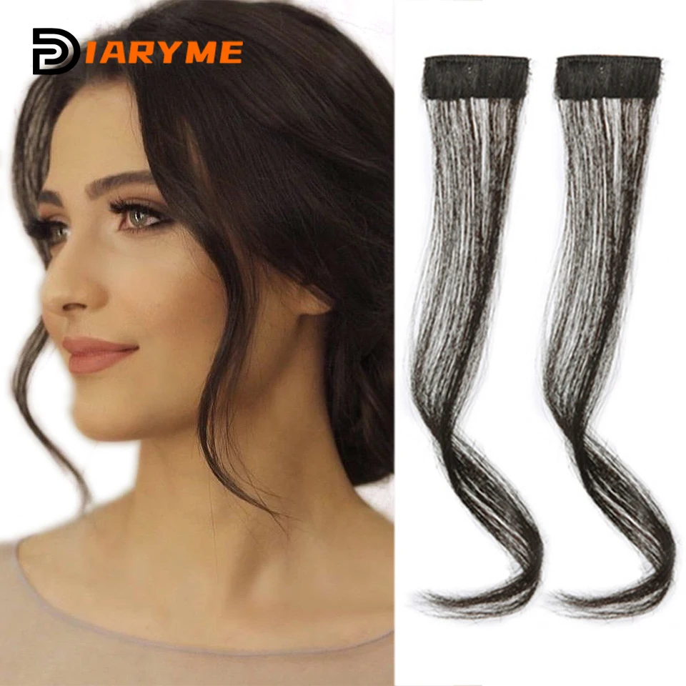 Synthesis Bangs Wig Hair Extensions Curly Clip-on Hair Front Side Long Wavy Bangs With Clip Invisible Fringe Fake Hairpiece synthetic bangs