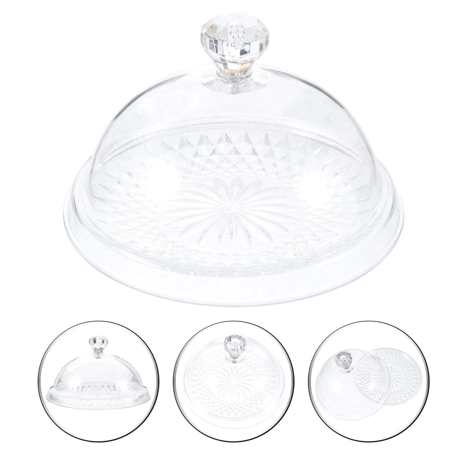 

Cake Stand Dome With Glass Lid Container Cover Plate Acrylic Disc