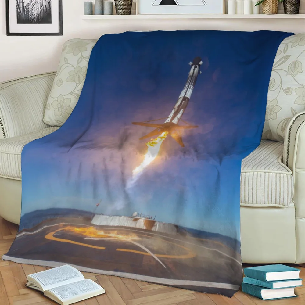 Spacex Falcon 9 In The Sky Coperta Di Flanella/Decorazione Gettare Coperte Tv/Coperta Morbida Sul Divano