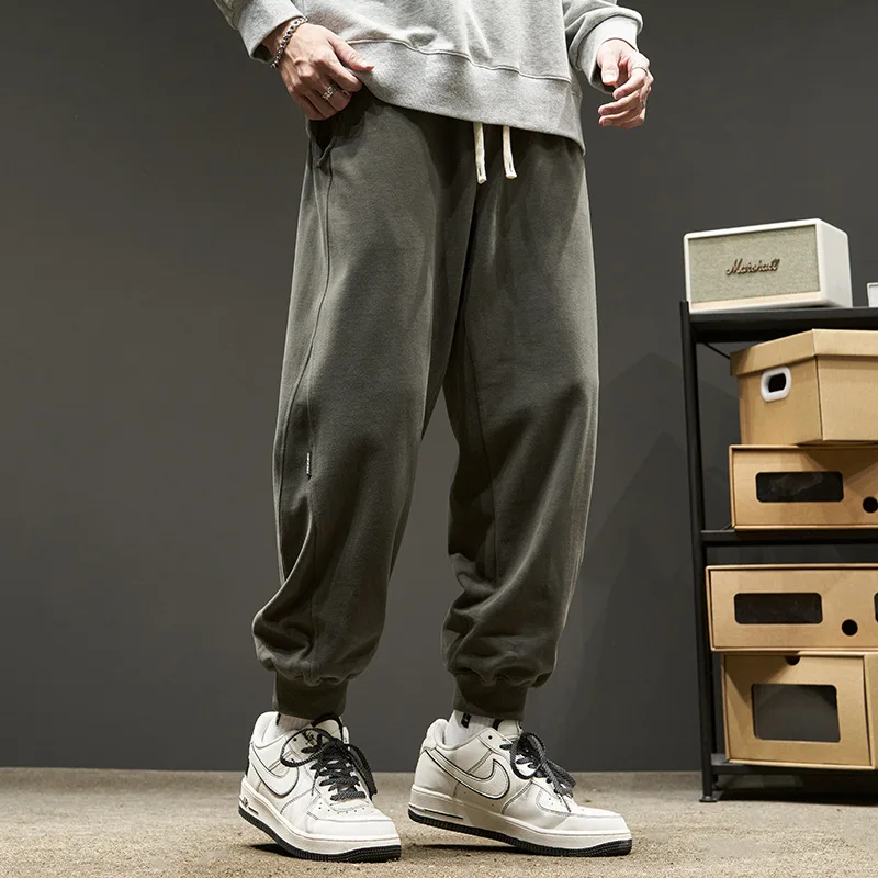 

2023 Fashion Sweatpants Men Y2k Streetwear Sportswear New Autumn Green Baggy Wide-leg Pants Straight Casual Jogger Trousers Male