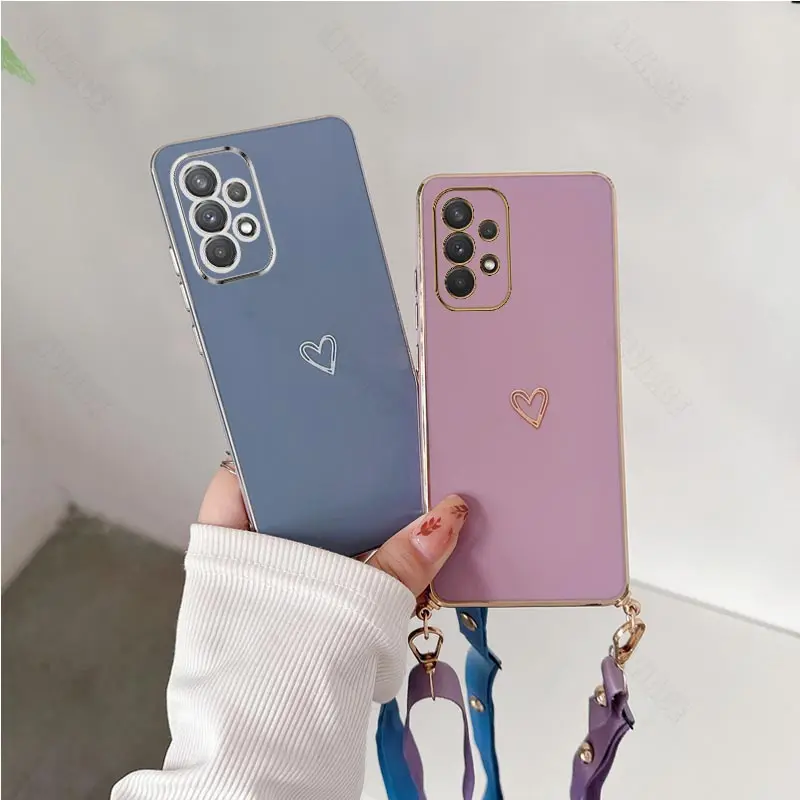 Stylish Crossbody Lanyard Strap Phone Case with Protective Cover