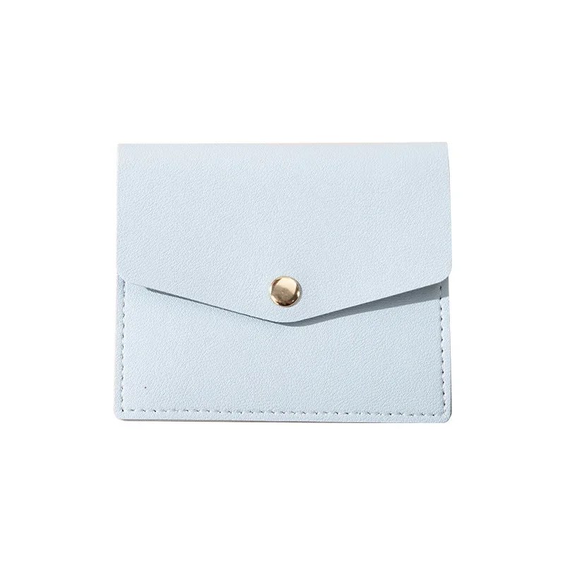 

Thin Small Fresh Ladies Change Ultra-thin Card Bag Pure Color Fans You Card Sleeve Driver's License with Buckle Small Card Bag