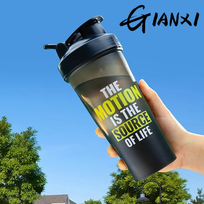Shaker Bottle GIANXI Gym Sports Protein Powder Mixing Bottle Outdoor Portable Leak Proof Plastic Cup Drinkware