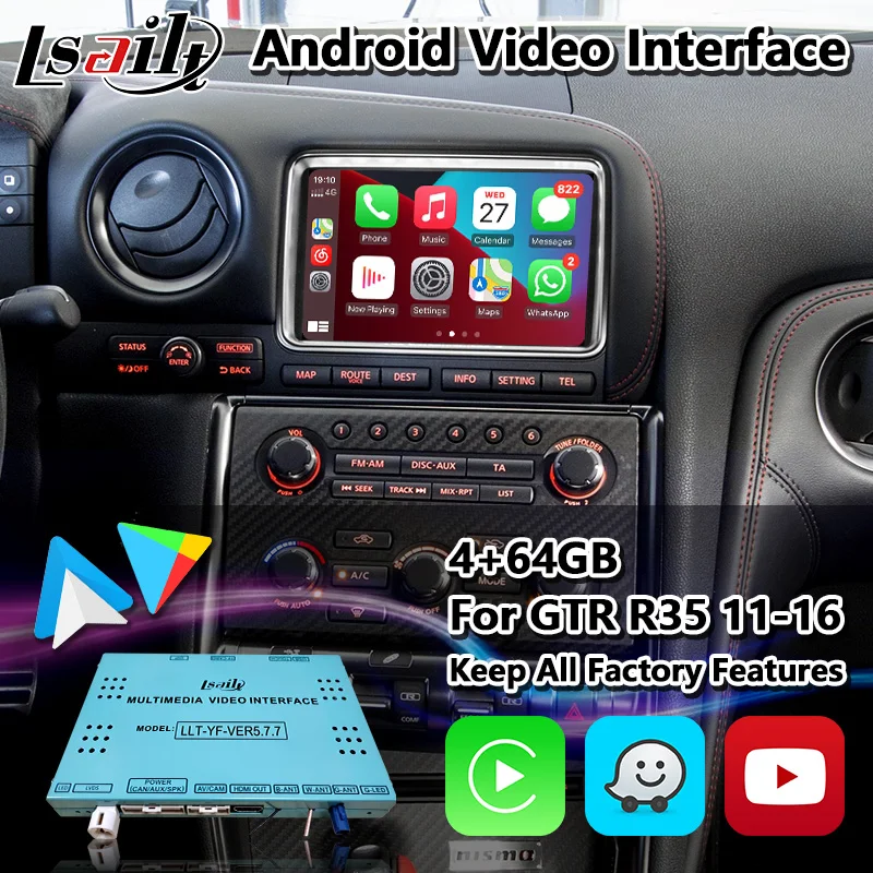 

Lsailt Car Intergation Android Video Play Interface for Nissan GTR GT-R R35 2011-2016
