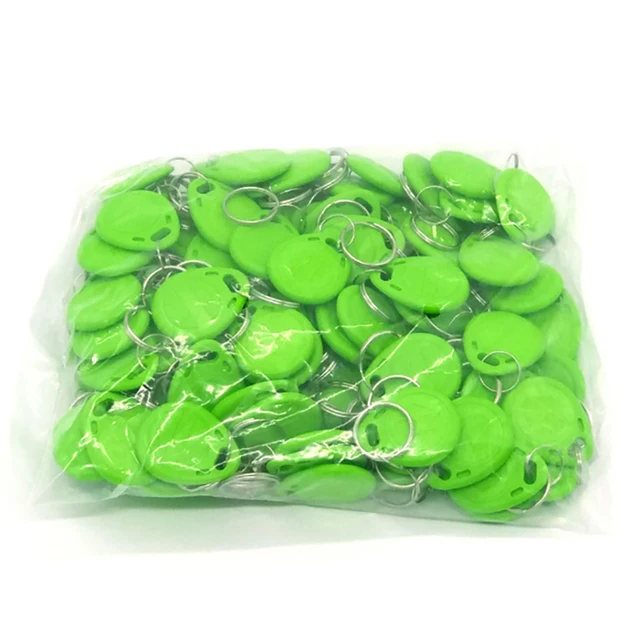 100pcs 125Khz RFID Tag Proximity Keyfobs Ring Access Control Card 11 Colour for Access Control Time Attendance Read-only 5