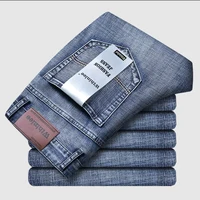 Wthinlee New Business Men's Jeans Casual Straight Stretch Fashion Classic Blue Black Work Denim Pant Trousers Male  Clothing 1