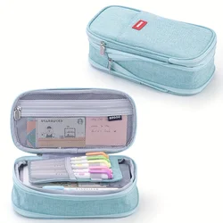 Elegant Navy Blue Pencil Case, Expandable and Versatile, Crafted from Premium Fabric, Perfect (Mint Green)
