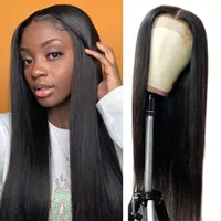 Perruque Lace Front Wig Synthétique HD Sans Colle, Cheveux Longs et Lisses, Noirs Naturels, Pre-Plucked, Fibre de Degré de Chaleur, pour Femme 1