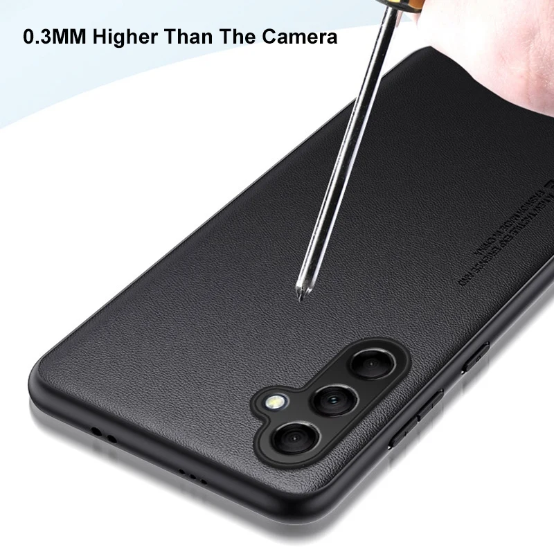 Matte PU Leather Silicone Slim Full Protection Phone Case