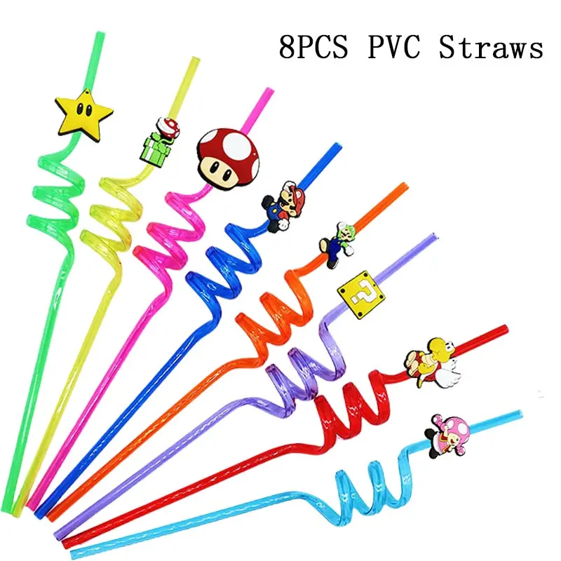 8pcs PVC straws