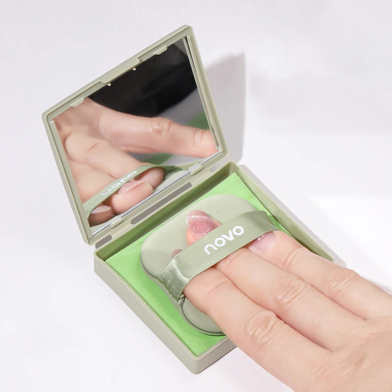 Portable Face Oil Absorbing Paper With Puff Mirror Case Summer Oil Control Facial Care 100 Sheets