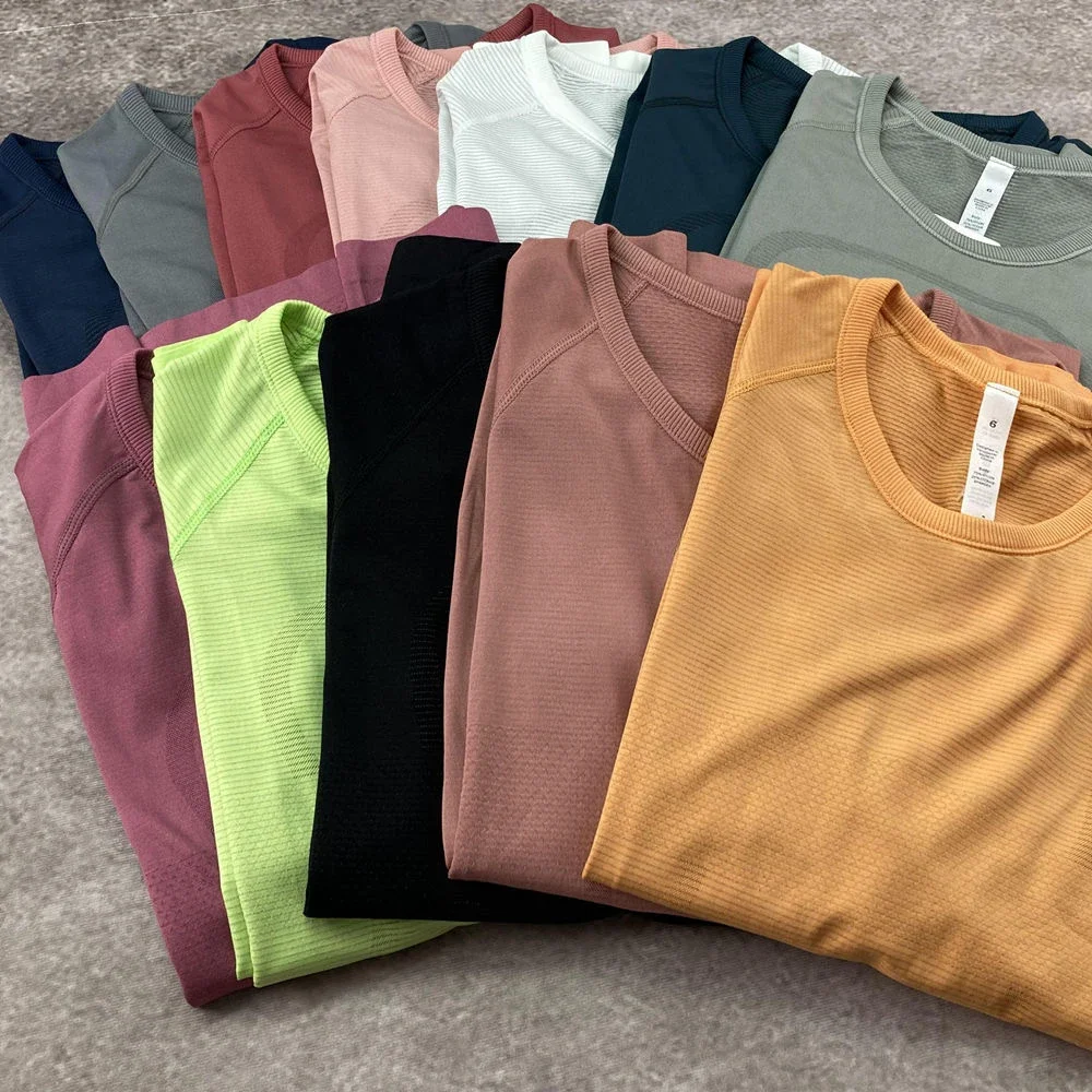

LU Swiftly Tech Sport Long Sleeve T-shirt Women's Seamless Yoga Shirts Fitness Workout Sport Female Gym Clothing