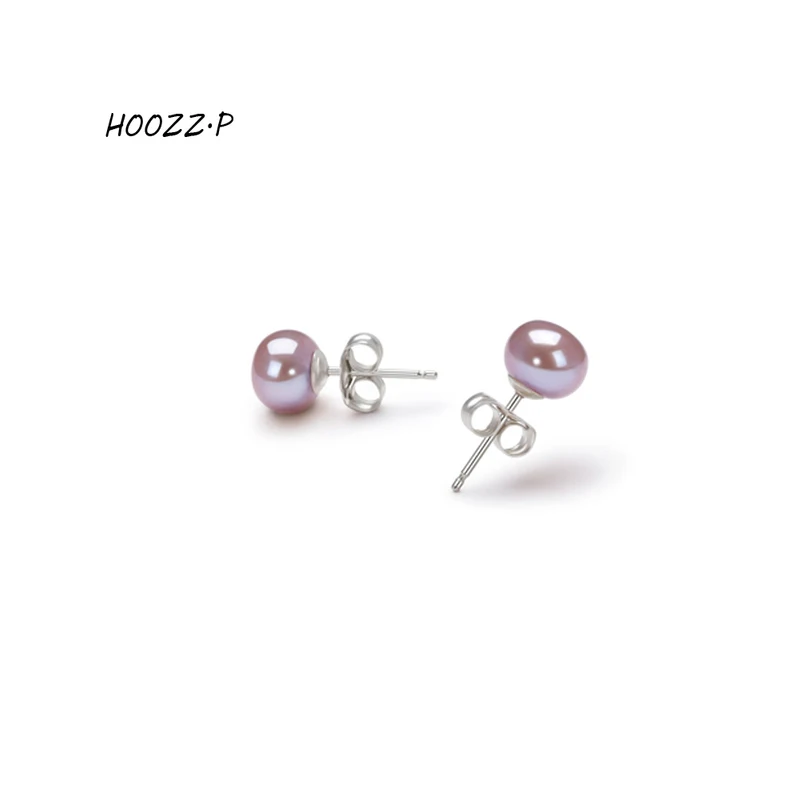 HOOZZ.P Promotional items for Pearl Earrings Qualtitly 6-7mm White Black Pink Lavender Freshwater Cultured Women Girl |