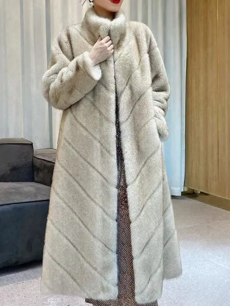 2026 Winter Autumn Winter Eco friendly New Coat Imitation Fur Thickened Warm Loose Long Coat Large Women's Clothing