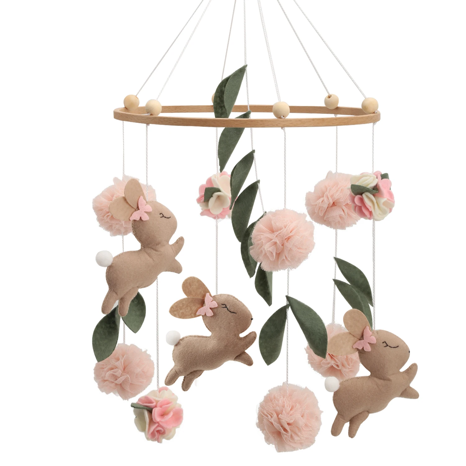 Bunny Baby Mobile Girl Baby Shower Gift Nursery Decor Girl Bunny Crib Mobile