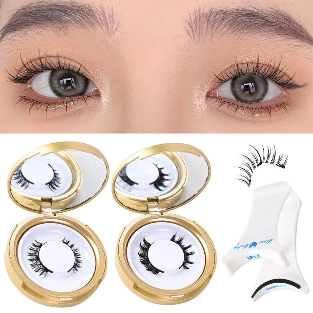3D Curl Magnetic Eyelashes 1 Pair With Magnets Tweezer Easy To Wear Reusable No Glue Supplies