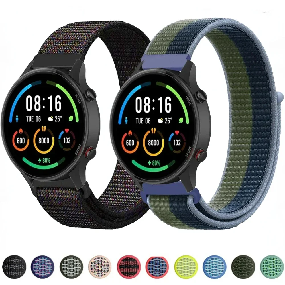 22mm Nylon Sport Wristband Strap in Colorful Design