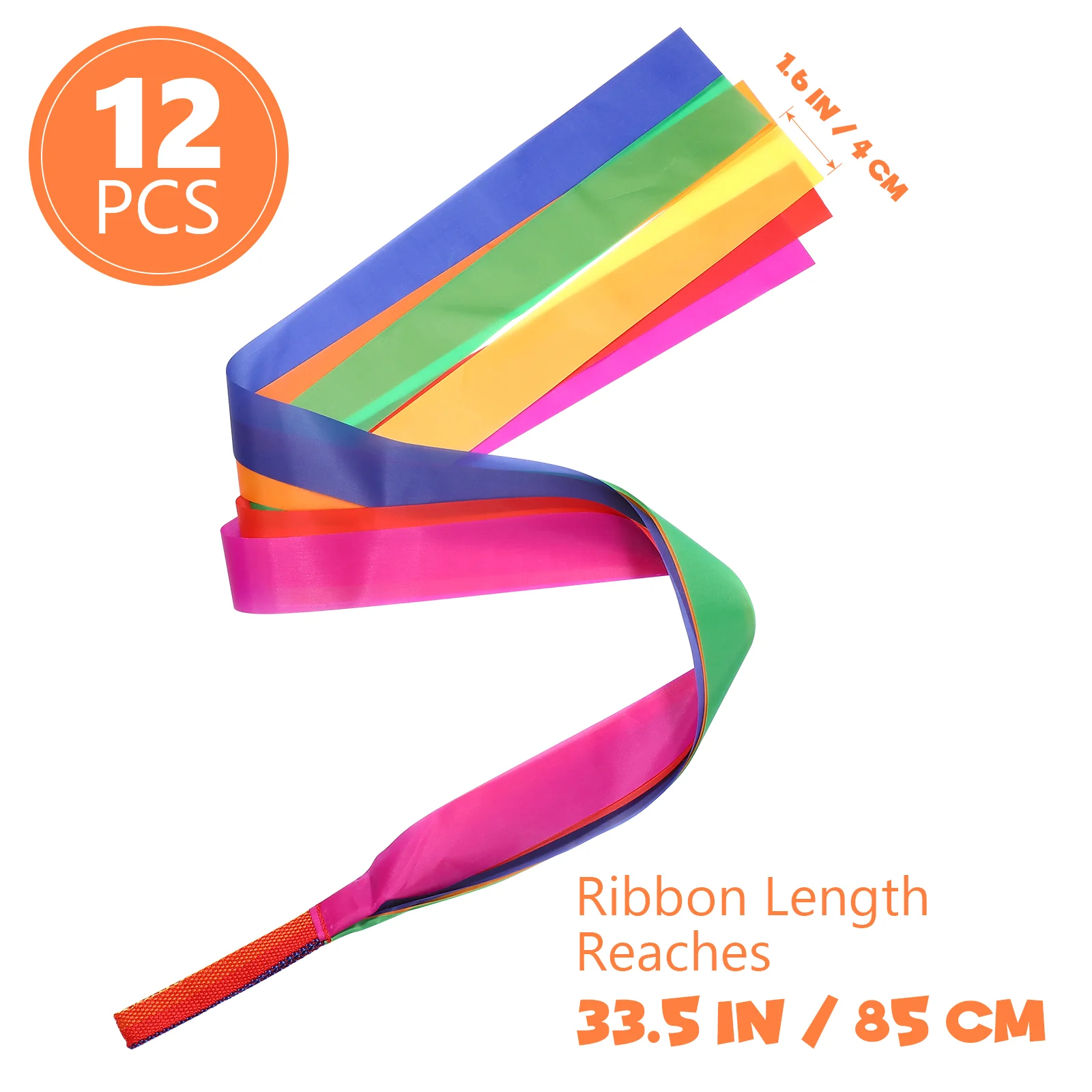 Toyvian Handheld Ribbon Streamer Colorful Rainbow Streamer Poliestere Bambini Nastro Giocattoli Nastri Ritmici