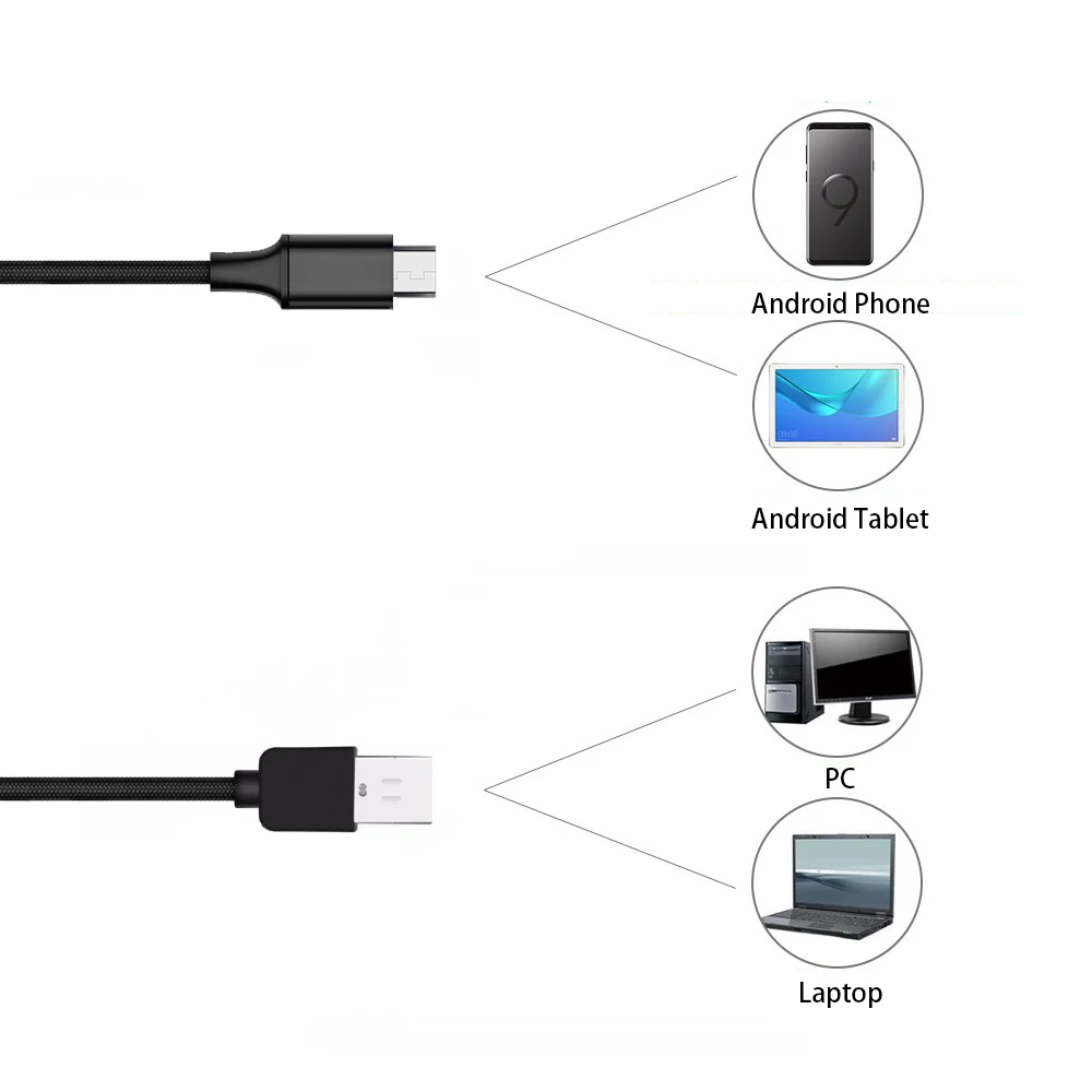 wireless cctv systems Endoscope Camera 7MM/5.5MM 3 in 1 USB IP67 Waterproof 6 LEDs Borescope Inspection For Windows Macbook PC Android 2/1.5/1m Type-C cctv camera for house