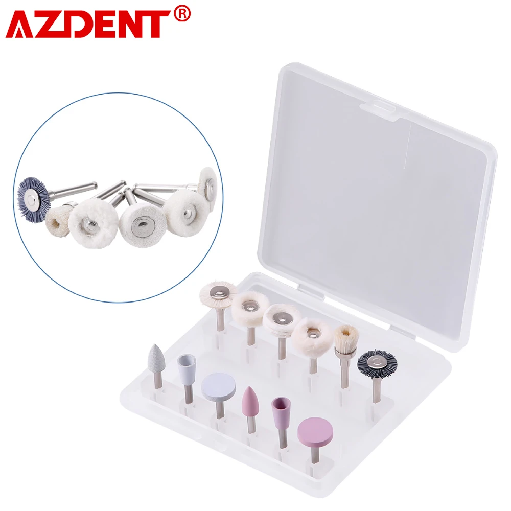 

AZDENT Dental 12pcs/box Polisher Kit For Low-Speed Handpiece Dentist Composite Set Dentistry Porcelain Natural Teeth Nail Polish