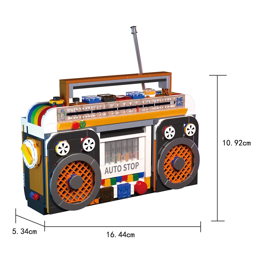 Juguetes creativos, modelo de Radio de Color, bloques de construcción, electrodomésticos clásicos Retro, montaje de ladr