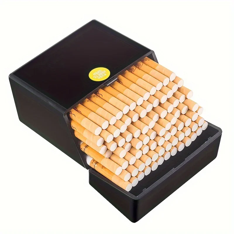 Compact Portable Cigarette Holder Box - King Size 50 Capacity, Slim Plastic Storage Case