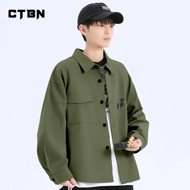 Teenage Long Sleeve Cotton Shirt Boys Large Size Spring Autumn School Uniform Casual Comfortable Breathable Clothing
