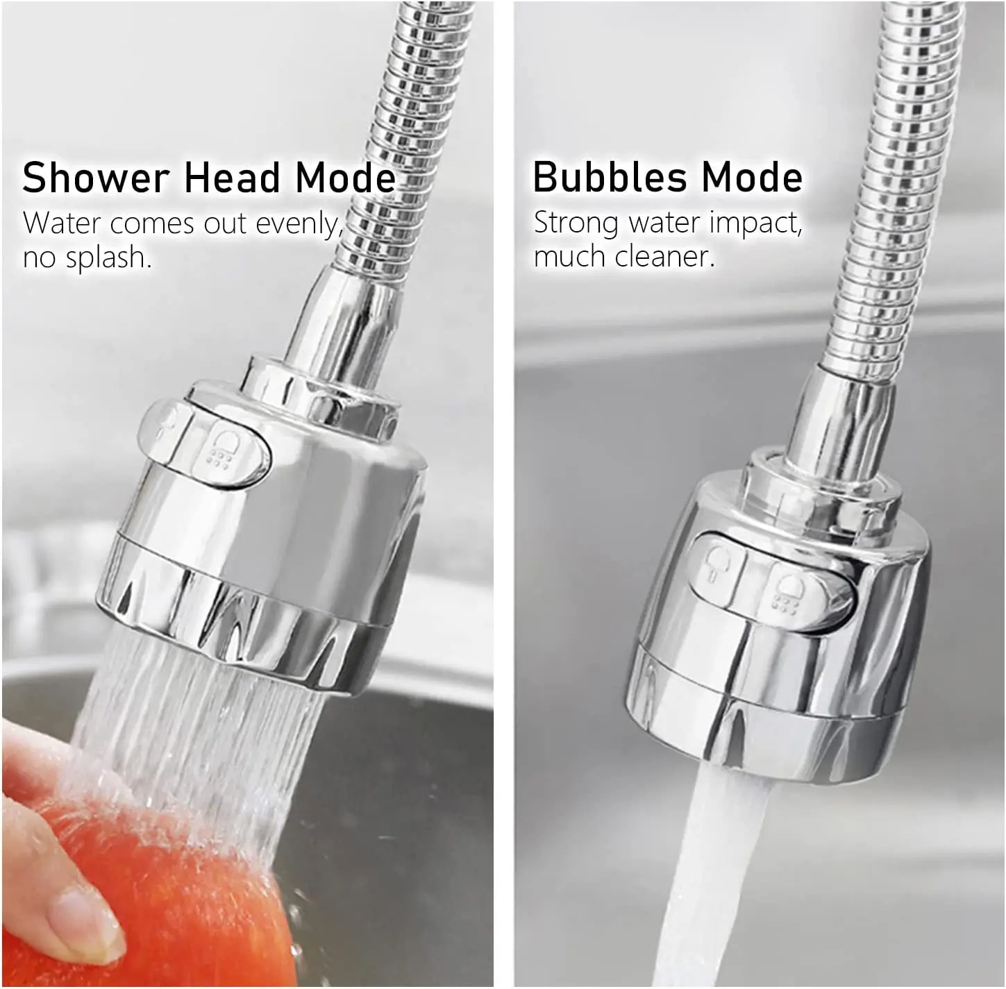 3 Modes High-pressure Faucet Extender Adjustment Anti-splash Water Booster Shower Universal Head Bubbler Kitchen Accessories faucet extender