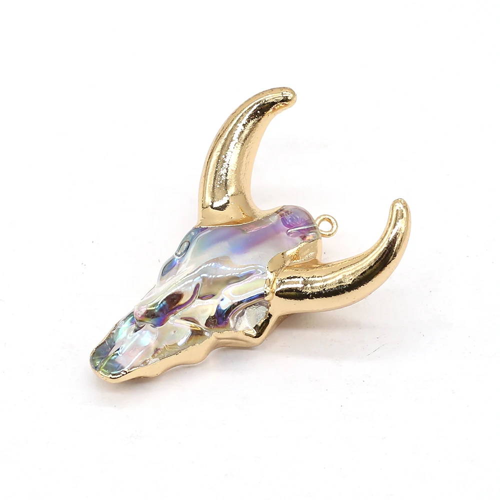 Sports Charms Solid 14k Yellow Gold Bull Head Pendant Necklace