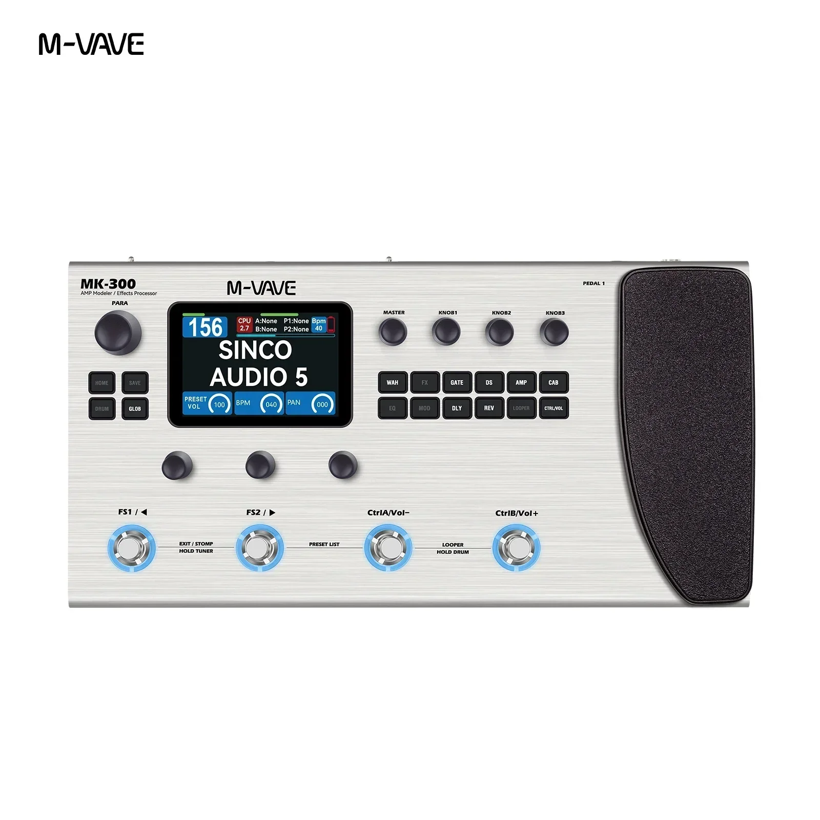 M-VAVE MK-300 Guitar Bass Multi-Effect Processor ANN Neural Modeling With 150s Looper 128 Drums MIDI DAW 120AMP 10h Battery