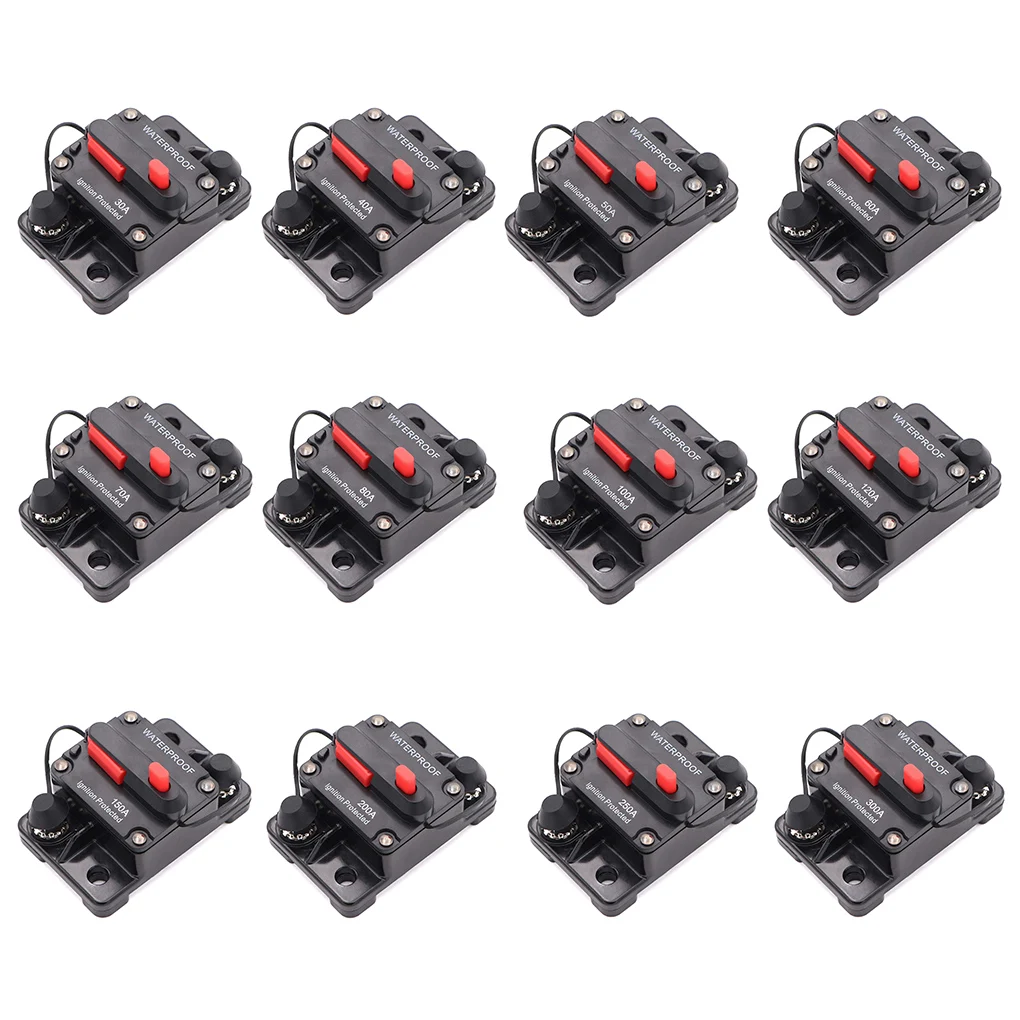Disjoncteur automatique 30A - 300A pour yacht RV, réinitialisation du fusible 12-48V, disjoncteur récupérable automatique, porte-fusible, protecteur de circuit 34 Disjoncteur automatique 30A - 300A pour yacht RV, réinitialisation du fusible 12-48V, disjoncteur récupérable automatique, porte-fusible, protecteur de circuit 34
