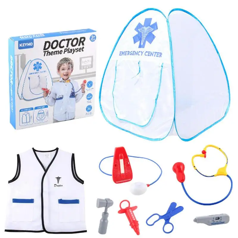 

Kids Doctor Playset Dress Up Costume Doctor Role Play Set 8pcs Doctor Toys Realistic And Developmental Kids Doctor Playset For