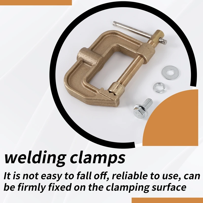 Welding Ground Clamp, 500A Current G-Type Solid Brass Ground Clamp, 43Mm Jaw Width For Tig Mig MMA Welders