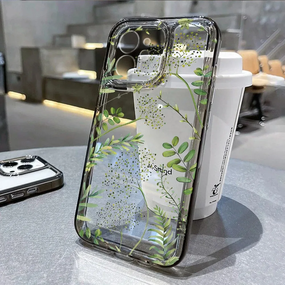 Botanical Abstract Clear Soft Phone Case