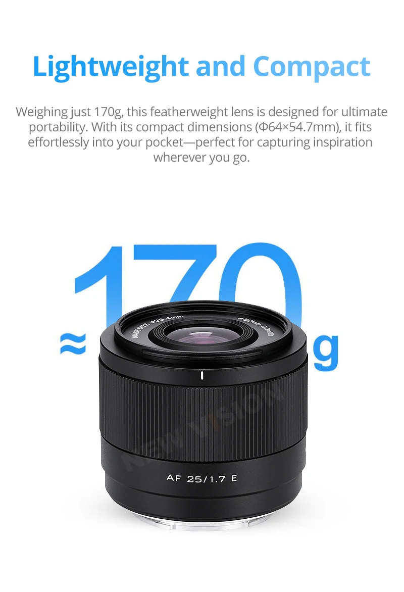 25mm F1.7 Air Auto Focus APS-C Prime Lens for Fuji xm5 X-T5 X-T30 II Nikon Z Mou