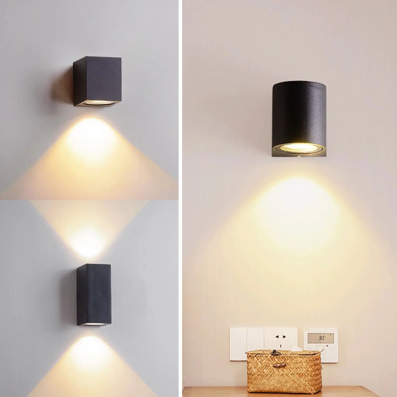 Wall Light Led Wall Lamp Outdoor Waterproof AC85-265V 3W 6W Up & Down ABS Lighting Garden Decoration Wall Light For Indoor Livingroom Light