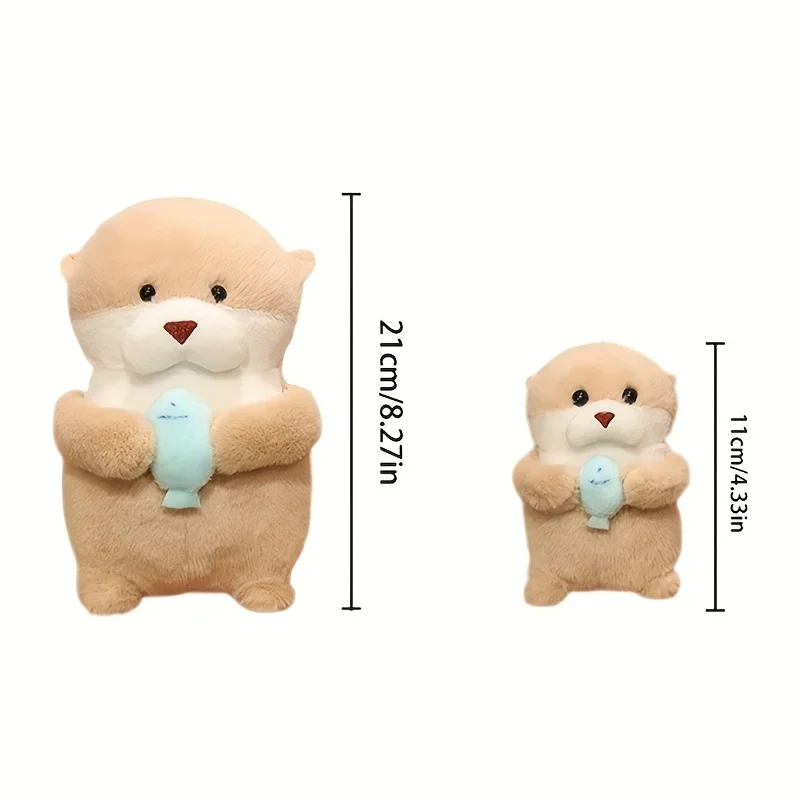 귀여운 수달 봉제 장난감, 부드러운 바다 수달, 동물 봉제 인형, 귀여운 다크 브라운 수달 봉제 인형, 어린이 생일 선물