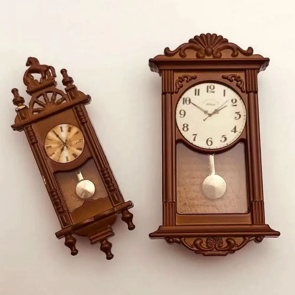 1pc 1:12 Dollhouse Miniature Wall Clock Play Doll House Miniaturas Home Decor Accessories Toy Pretend Play Furniture Toy 2