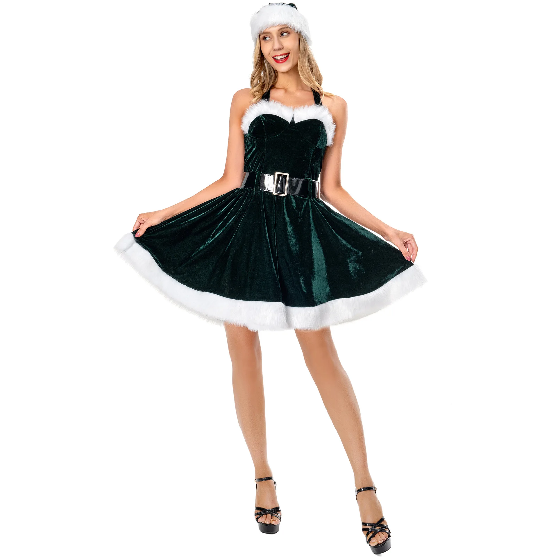 

Role-playing Christmas Dress Female Cosplay Stage Costume Christmas Dress Chest Wrapped Christmas Dress Uniform