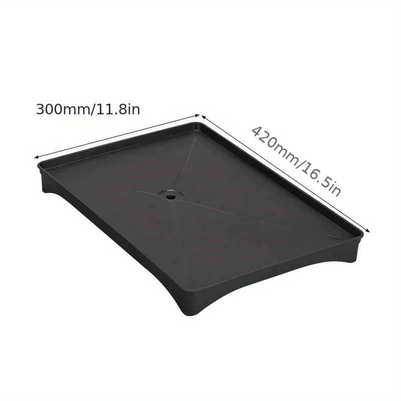 Versatile Black Plastic Kitchen Tray with Sink Drainage-Dish Rack Compatible, Moisture-Proof & Easy to Clean